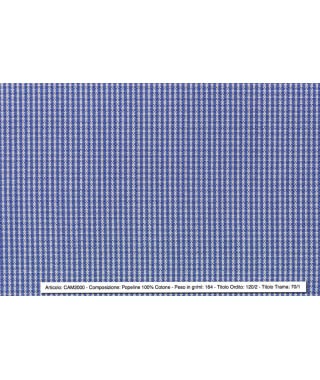 Tessuto Microquadro Vichy 100% Cotone Azzurro